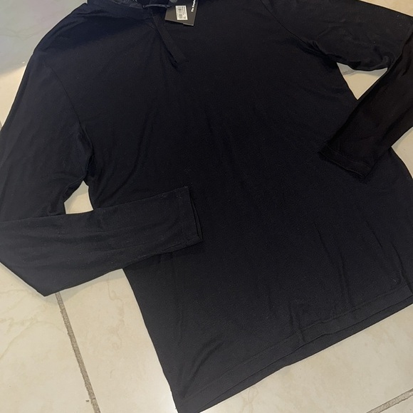 The Kooples Wool T Shirt with Tunisian neckline & stand up collar Sz. XL - Picture 6 of 7